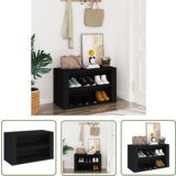 The Living Store Regal za čevlje črn 75x35x45 cm inženirski les - Stojalo Za Čevlje, (21744686) | Shoptok.si