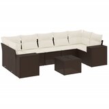  8-dijelni set vrtnih sofa s jastucima smeđi od poliratana | shoptok.hr