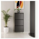 Hanah home Ormar za cipele Locking 3 Piece Metal Anthracite | ePonuda.com