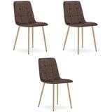 KARA stolica - tamnosmeđi baršun / noge od hrasta x 3 | shoptok.hr
