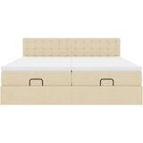 vidaXL Otomanski okvir kreveta s madracima krem 160x200cm od tkanine | shoptok.hr