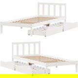 vidaXL Okvir kreveta bez madraca bijeli 90 x 190 cm masivna borovina | shoptok.hr
