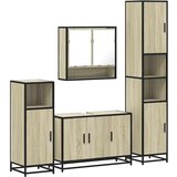  4-dijelni set kupaonskog namještaja boja hrasta sonome drveni | shoptok.hr