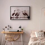  Slika - Herons painted with ink 120x80 U crnom drvenom okviru | shoptok.hr