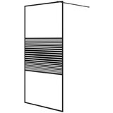 vidaXL Pregrada za tuš črna 100x195 cm prozorno ESG steklo | Shoptok.si