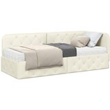  Kutni okvir kreveta Krema 80 x 200 cm Baršun | shoptok.hr