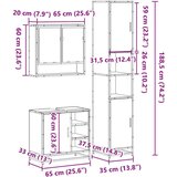 vidaXL 3-dijelni set kupaonskog namještaja boja hrasta sonome drveni | shoptok.hr