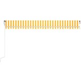 vidaXL Avtomatska tenda LED + senzor 500x300 cm rumeno/bela | Shoptok.si