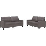 vidaXL 2-dijelni set sofa s jastucima sivi od umjetne kože | shoptok.hr