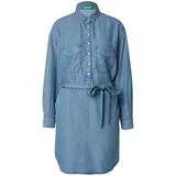 United Colors Of Benetton Košulja haljina plavi traper