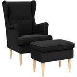  Fotelja s footstoolom 2 kom. Crna Bouclé | shoptok.hr