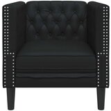 vidaXL Chesterfield kauč fotelja crna umjetna koža | shoptok.hr