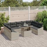  10-dijelni set vrtnih sofa poliratan s jastucima svijetlosivi | shoptok.hr