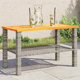  Vrtni stol sivi 70 x 38 x 42 cm od poliratana i drva bagrema