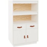 Maison Chic Visoka omara - Komoda - Predalnik bela 67x40x108,5 cm trdna borovina, (21721807) Cene