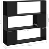 Ormarić za knjige / sobna pregrada crni 100 x 24 x 94 cm | shoptok.hr