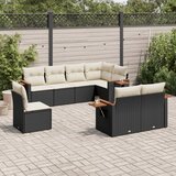  The Living Store Vrtna sedežna garnitura 8-delna z blazinami črn poli ratan - Vrtna Sedežna Garniture, (21468986) | Shoptok.si