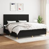 vidaXL Krevet s oprugama i madracem crni 200x200 cm od tkanine Cijene