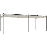  Pergola s pomičnim krovom krem 589x292x230 cm | shoptok.hr