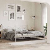 Metalni okvir kreveta uzglavlje i podnožje bijeli 193x203 cm | shoptok.hr