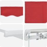 vidaXL Manualna retraktibilna tenda rdeča 300x250 cm, Zamenjava tkanine za tendu 3x2,5 m rdeča | Shoptok.si
