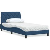  Postelja z vzmetnico modra 100x200 cm blago, (21829428) | Shoptok.si