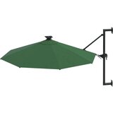  Stenski senčnik z LED in kovinskim drogom 300 cm zelen, (20609617) | Shoptok.si