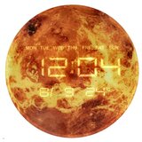  Zidni sat sa LED ekranom - Planet Zemlja, 32 cm, narančasti | shoptok.hr