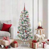 vidaXL Umjetno božićno drvce s nogom Zelena i bijela 150 cm PVC | shoptok.hr