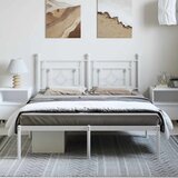  Metalni okvir za krevet s uzglavljem bijeli 193x203 cm | shoptok.hr