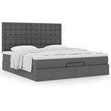 vidaXL Otomanski posteljni okvir z vzmetnico siv 160x200 cm blago Cene