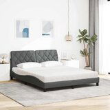 vidaXL Postelja z vzmetnico temno siva 160x200 cm blago | Shoptok.si