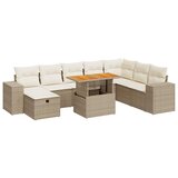  9-dijelni set vrtnih sofa s jastucima bež od poliratana bagrem | shoptok.hr
