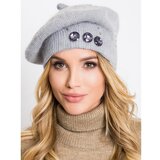 Fashion Hunters Gray women's cap with an application Cene