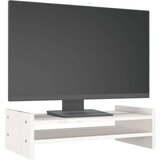  Stojalo za zaslon belo 50x27x15 cm trdna borovina | Shoptok.si