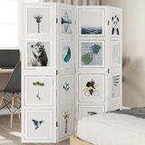 vidaXL Paravan 4-delni bel trden les pavlovnije | Shoptok.si