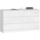 AKORD KOMODA K140 6SZ CLP BELA SJAJ, (21703000) Cene