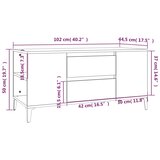 TV ormarić bijeli 102 x 44,5 x 50 cm od konstruiranog drva | shoptok.hr