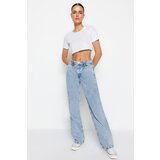 Trendyol Blue Waist Detailed High Waist 90's Wide Leg Jeans | shoptok.hr