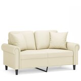 Maison Chic kavč - Sofa - Kanape dvosed z okrasnimi blazinami krem 120 cm umetno usnje, (21727946) u
