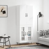  Visoka komoda sjajna bijela 69,5x34x180 cm konstruirano drvo | shoptok.hr