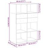 Visoka komoda bijela 80 x 42,5 x 124 cm konstruirano drvo | shoptok.hr