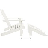  Vrtni dvosjed Adirondack od jelovine s otomanom bijeli | shoptok.hr