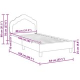  Otroški posteljni okvir z vznožjem Črna 80 x 160 cm Žamet, (5000104711) | Shoptok.si