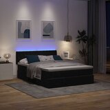  Otomanski krevet s madracem&amp LED crni 140x190 cm baršunasti Cijene
