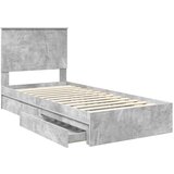  Krevet s od storage Betonski sivi 90 x 190 cm Konstruirano drvo | shoptok.hr