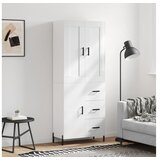 vidaXL Visoka komoda visok sijaj bela 69,5x34x180 cm inženir | Shoptok.si