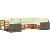  Set vanjskih sofa 6 kom. Prirodna i krem Čvrsto drvo akacije | shoptok.hr