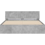  Okvir kreveta s uzglavljem boja betona 140x190 cm | shoptok.hr