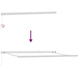  Skrovita tenda Zelena i bijela 500 × 300 cm Tkanina i Metal | shoptok.hr